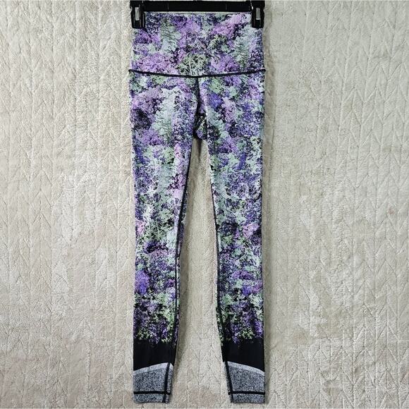 Lululemon Wunder Train Legging 4 Vivid Vision High Rise Athleisure Workout - Picture 1 of 6